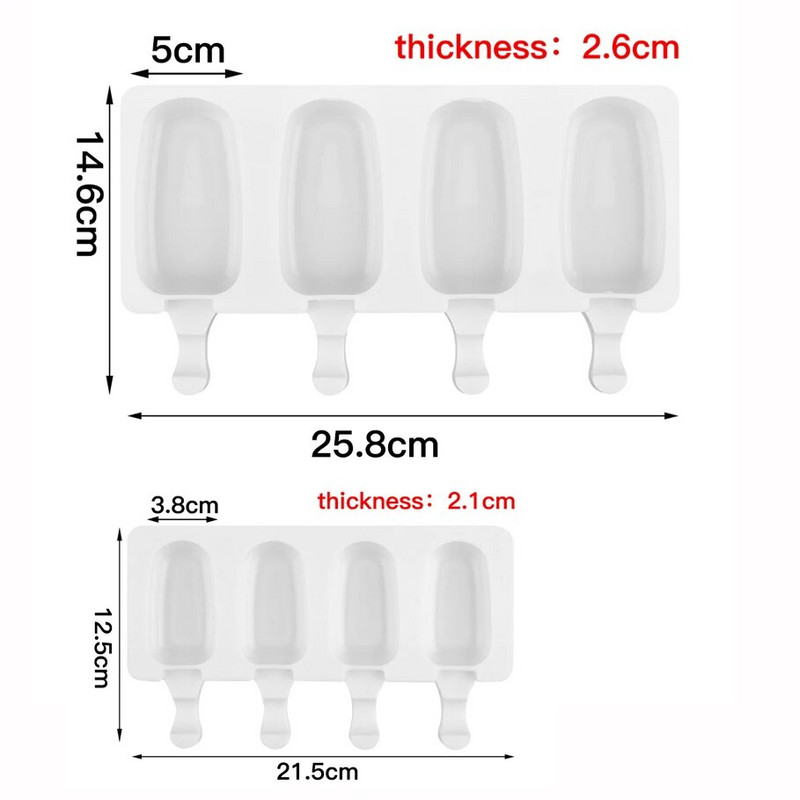 Forme de înghețată din silicon de calitate alimentară Forme pentru palete de gătit de casă Congelator pentru deserturi de casă Suc de fructe Cuburi de gheață Mucegai cu bețișoare