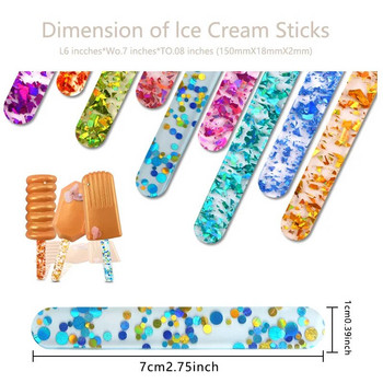 10 τμχ Ακρυλικά ραβδιά παγωτού για παγωτό τροφίμων καινούρια καλοκαιρινά σπιτικά αξεσουάρ μπαχαρικών επαναχρησιμοποιήσιμα Δημιουργικό ραβδί για μοντέλα κουζίνας