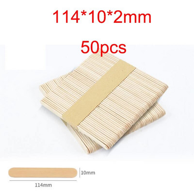 UPORS 50Pcs/Σετ Παγωτό ξυλάκια Φυσικά ξύλινα Ξυλάκια Πάγου Popsicle Sticks Πολύχρωμα ξυλάκια χειροτεχνίας για παιδιά DIY Homemade