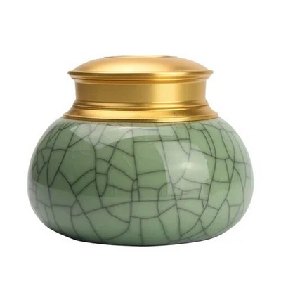 Δοχείο τσαγιού με μεταλλικό καπάκι Κεραμικό Tea Caddy σφραγισμένο βάζο Κουτί αποθήκευσης τροφίμων Βάζο καραμελών Δεξαμενή αποθήκευσης κουτί τσαγιού Δοχείο τσαγιού Organizer τσαγιού