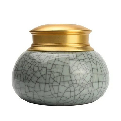 Δοχείο τσαγιού με μεταλλικό καπάκι Κεραμικό Tea Caddy σφραγισμένο βάζο Κουτί αποθήκευσης τροφίμων Βάζο καραμελών Δεξαμενή αποθήκευσης κουτί τσαγιού Δοχείο τσαγιού Organizer τσαγιού