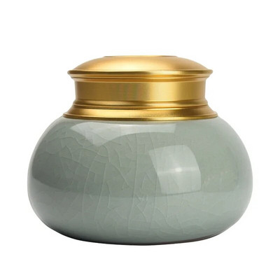 Δοχείο τσαγιού με μεταλλικό καπάκι Κεραμικό Tea Caddy σφραγισμένο βάζο Κουτί αποθήκευσης τροφίμων Βάζο καραμελών Δεξαμενή αποθήκευσης κουτί τσαγιού Δοχείο τσαγιού Organizer τσαγιού