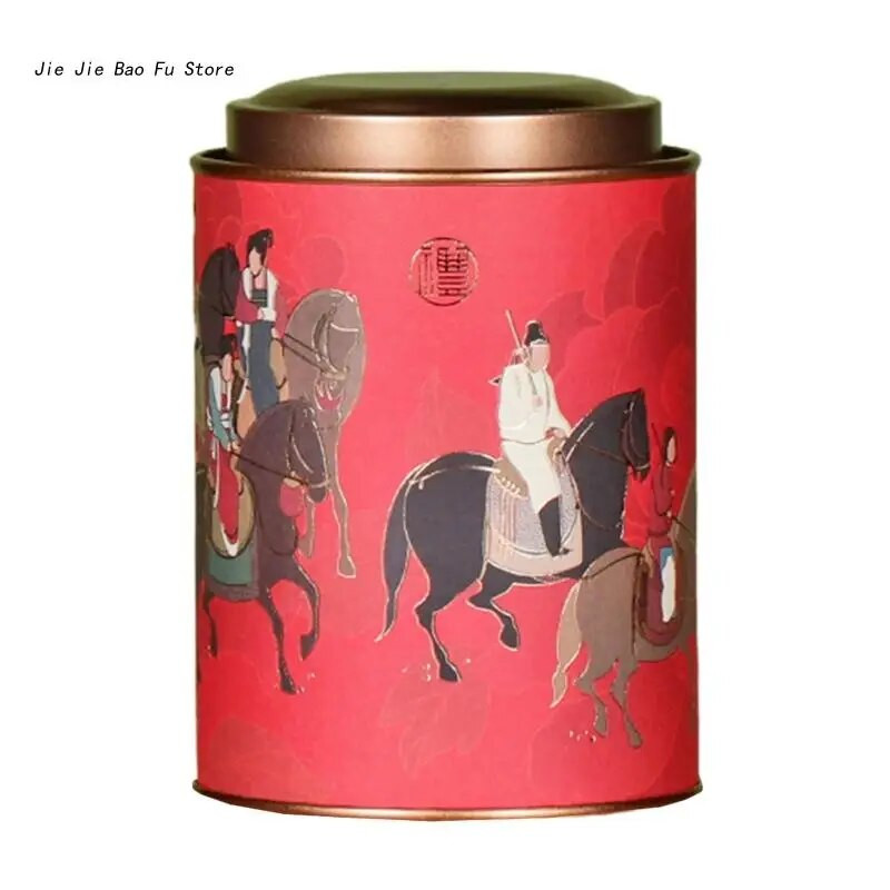 E8BD Canister rotund pentru ceai Recipient de depozitare pentru cafea pentru a păstra bomboane de zahăr condimente frunze de ceai pentru uscare cu capac Cadou pentru inaugurarea casei