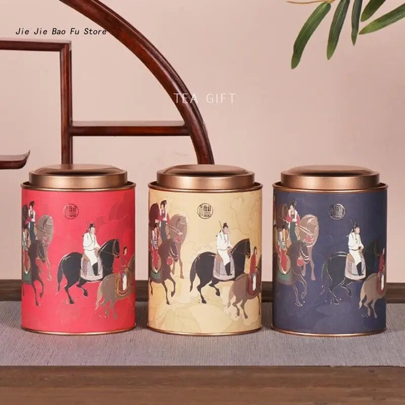 E8BD Canister rotund pentru ceai Recipient de depozitare pentru cafea pentru a păstra bomboane de zahăr condimente frunze de ceai pentru uscare cu capac Cadou pentru inaugurarea casei
