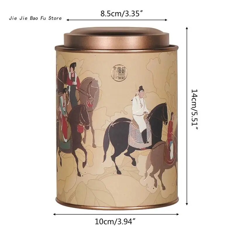E8BD Canister rotund pentru ceai Recipient de depozitare pentru cafea pentru a păstra bomboane de zahăr condimente frunze de ceai pentru uscare cu capac Cadou pentru inaugurarea casei