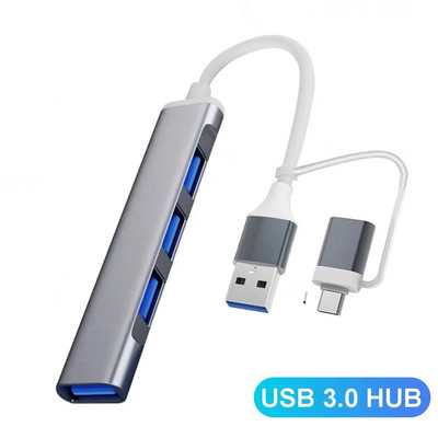 4 pordiga USB Type C HUB 3.0 dokkijaam USB 3.0 jaotur USB C HUB mitme splitteri adapter OTG Lenovo HUAWEI Xiaomi Macbook PC jaoks