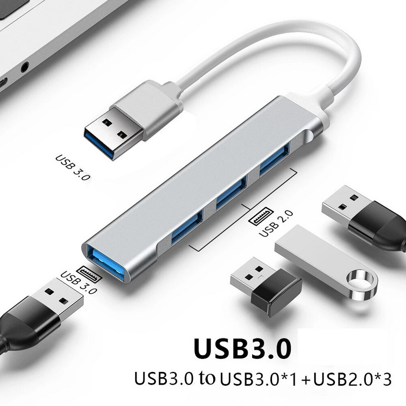 4 prievadų USB Type C HUB 3.0 doko stotis USB 3.0 HUB USB C HUB kelių skirstytuvų adapteris OTG, skirtas Lenovo HUAWEI Xiaomi Macbook PC