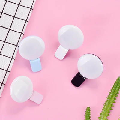 1PCS Mobile Phone LED Selfie Ring Light Portable Mini Durable Practical Three Stop Dimming Circle Photography Clip Fill Light