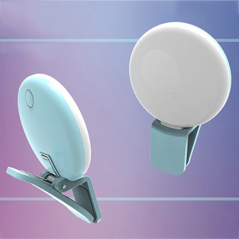 1vnt mobiliojo telefono LED asmenukių žiedo lemputė, nešiojama mini patvari, praktiška trijų sustojimų pritemdymo apskritimo fotografavimo klipo užpildymo lemputė