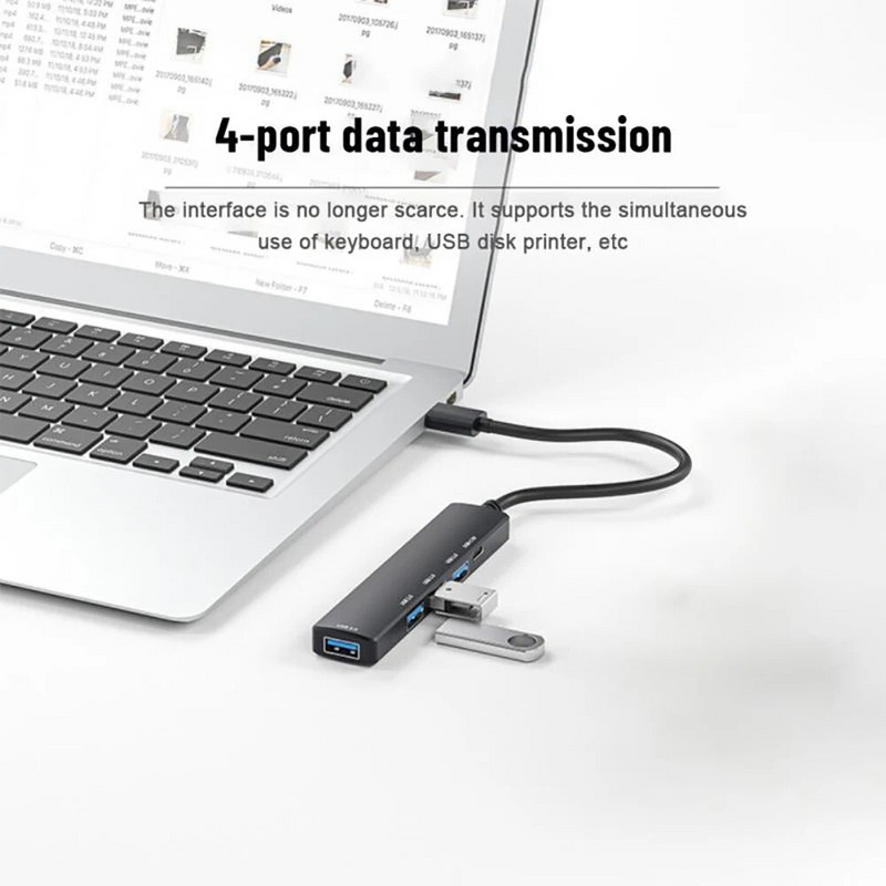 4 prievadų USB stebulės USB C stebulės tipas C į USB 3.0 HUB Multi USB skirstytuvo OTG adapteris, skirtas Xiaomi Huawei Lenovo Macbook Pro USB 3.0 2.0