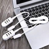 3 portos USB hub hosszabbító kábel 1,2 m USB 2.0 osztó vezetékes adatátviteli eszköz töltő USB adapter Laptop PC számítógép USB hosszabbító