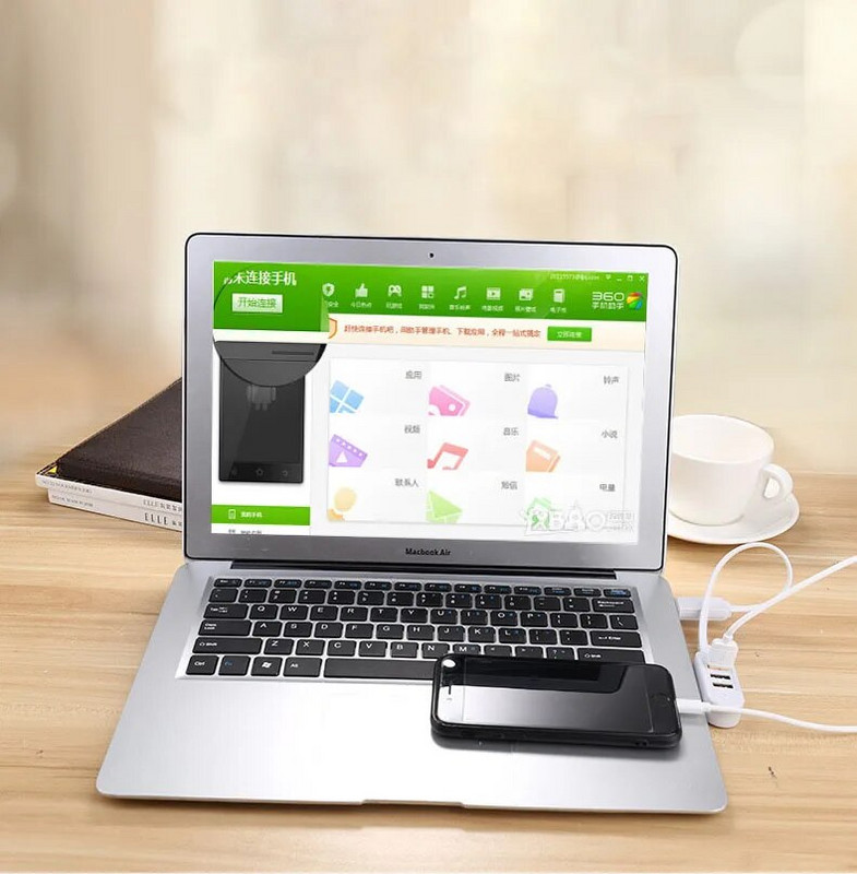 3 portos USB hub hosszabbító kábel 1,2 m USB 2.0 osztó vezetékes adatátviteli eszköz töltő USB adapter Laptop PC számítógép USB hosszabbító