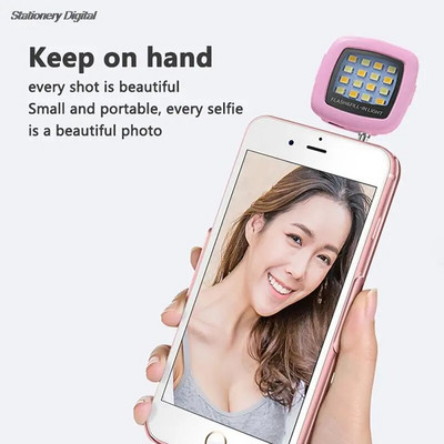 Selfie Flash LED Lamp Portable Mobile Phone Photography Fill Light Rechargeable