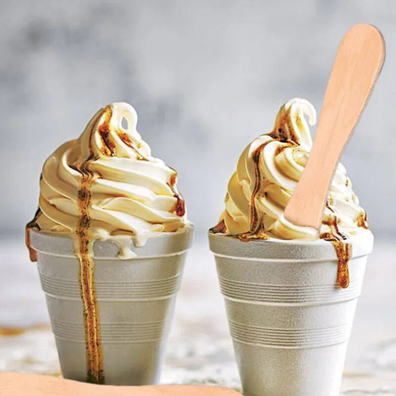 50/100 vnt medinių ledų lazdelės naminių plokščių pudingo pudingo pyrago degustacijos šaukštas medinių amatų lazdelių priedai