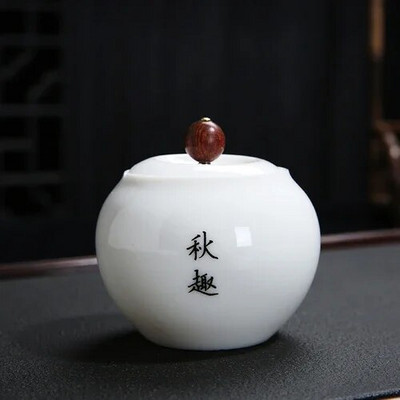 Prijenosni zatvoreni spremnik za pohranu od visokog bijelog porculana za putovanja, zrna kave, čaj, slatkiši, keksi, prekrivene kuhinjske boce za pohranu