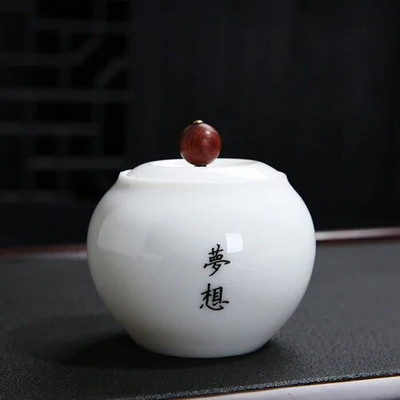 Prijenosni zatvoreni spremnik za pohranu od visokog bijelog porculana za putovanja, zrna kave, čaj, slatkiši, keksi, prekrivene kuhinjske boce za pohranu