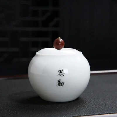 Prijenosni zatvoreni spremnik za pohranu od visokog bijelog porculana za putovanja, zrna kave, čaj, slatkiši, keksi, prekrivene kuhinjske boce za pohranu