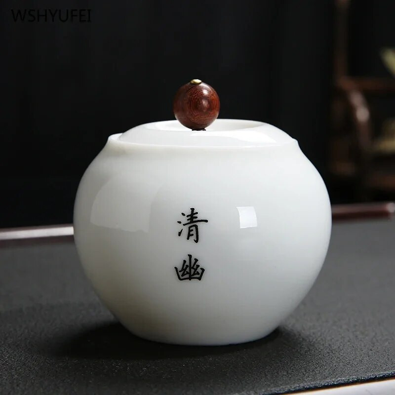 Prijenosni zatvoreni spremnik za pohranu od visokog bijelog porculana za putovanja, zrna kave, čaj, slatkiši, keksi, prekrivene kuhinjske boce za pohranu