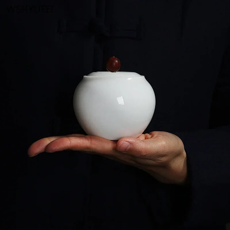 Prijenosni zatvoreni spremnik za pohranu od visokog bijelog porculana za putovanja, zrna kave, čaj, slatkiši, keksi, prekrivene kuhinjske boce za pohranu