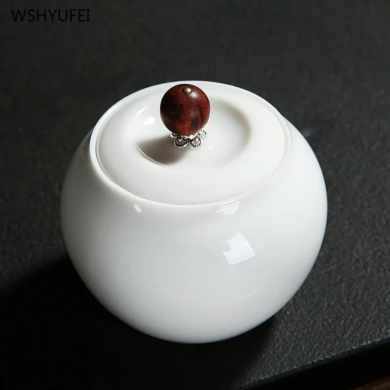 Prijenosni zatvoreni spremnik za pohranu od visokog bijelog porculana za putovanja, zrna kave, čaj, slatkiši, keksi, prekrivene kuhinjske boce za pohranu