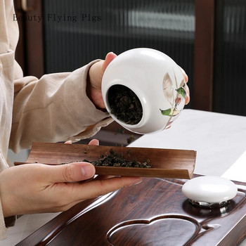 9,2x8,7 cm малка керамична кутия за чай, мехлем, прах, запечатана кутия, черен чай пуер, зелен чай, запечатана кутия
