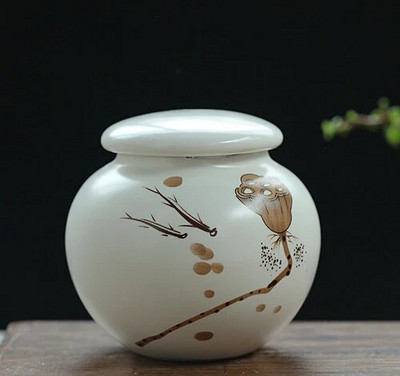 9,2x8,7 cm maža keraminė arbatos skardinė, tepalas, milteliai, sandari skardinė, Pu`er juodoji arbata, žalioji arbata, sandari skardinė