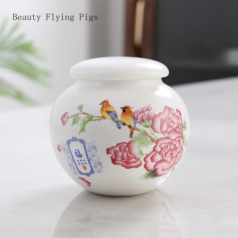 9,2x8,7 cm maža keraminė arbatos skardinė, tepalas, milteliai, sandari skardinė, Pu`er juodoji arbata, žalioji arbata, sandari skardinė