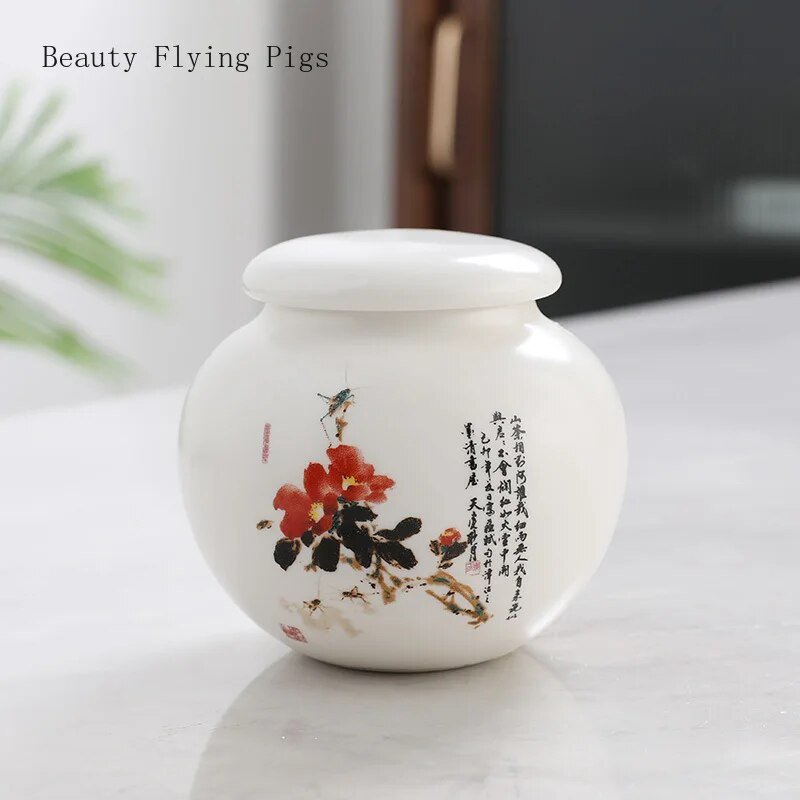 9,2x8,7 cm maža keraminė arbatos skardinė, tepalas, milteliai, sandari skardinė, Pu`er juodoji arbata, žalioji arbata, sandari skardinė