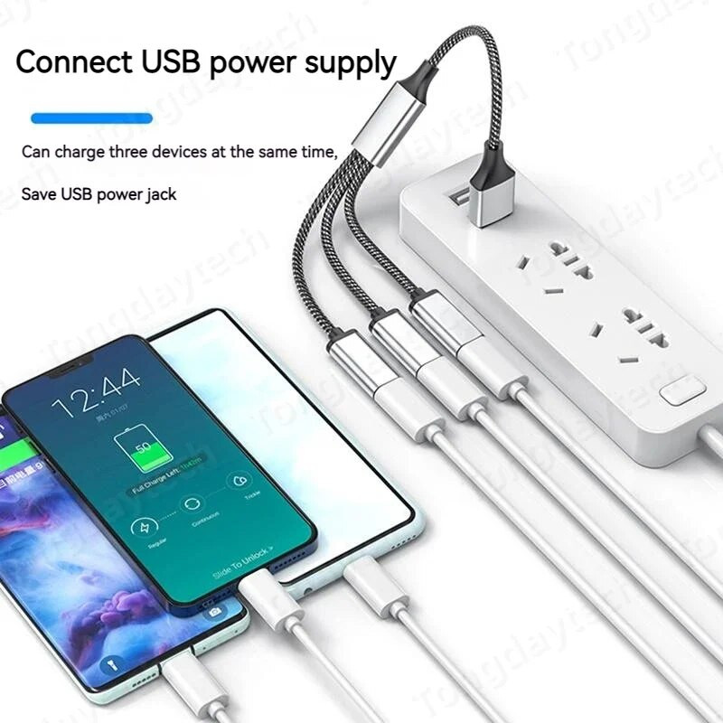 Kelių USB tipo C šakotuvo skirstytuvo plėtiniai 4 prievadų USB OTG greito duomenų perdavimo adapterio nešiojamasis keitiklis, skirtas asmeniniam nešiojamajam kompiuteriui Macbook Ipad