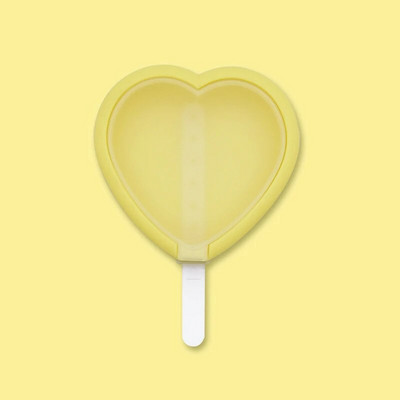 Nauja „pasidaryk pats“ silikoninių ledų formavimo forma su PP dangteliu ir lipdukais Virtuvės priedai „Lovely Heart“ ledų formavimo mašina