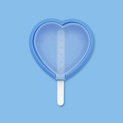 Nauja „pasidaryk pats“ silikoninių ledų formavimo forma su PP dangteliu ir lipdukais Virtuvės priedai „Lovely Heart“ ledų formavimo mašina