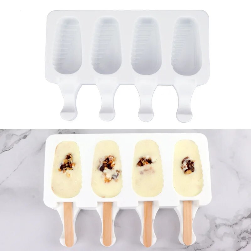 DIY kalup za sladoled s 4 rupe, više stilova, geometrijske linije, kalup za čokoladna peciva, ručno rađeni kalupi za hranu, aparat za led, kuhinjski dodaci