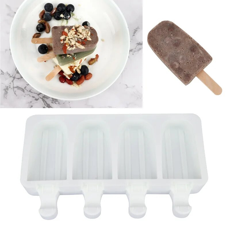 DIY kalup za sladoled s 4 rupe, više stilova, geometrijske linije, kalup za čokoladna peciva, ručno rađeni kalupi za hranu, aparat za led, kuhinjski dodaci