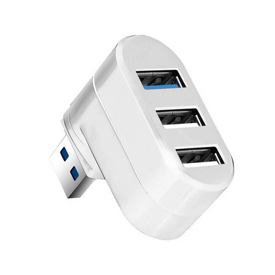 3 prievadų daugiafunkcis 2.0 USB koncentratorius Mini USB šakotuvas didelės spartos pasukamas skirstytuvo adapteris nešiojamam nešiojamajam kompiuteriui, skirtas asmeniniams kompiuteriams priedams
