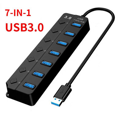 USB hub 3.0 hub USB elosztó 4/7 portos több USB hub 2.0 Hab tápadapter bővítő számítógép tartozékok kapcsoló USB otthoni használatra