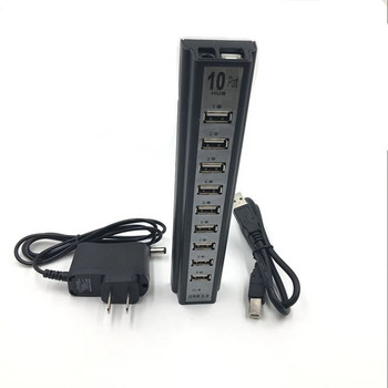 Νέο πληκτρολόγιο US Plug/EU Plug10 Πληκτρολόγιο U-disk Pouse USB 2.0 Plastic Splitter Hub Φορτιστής καλωδίου φόρτισης κινητού τηλεφώνου