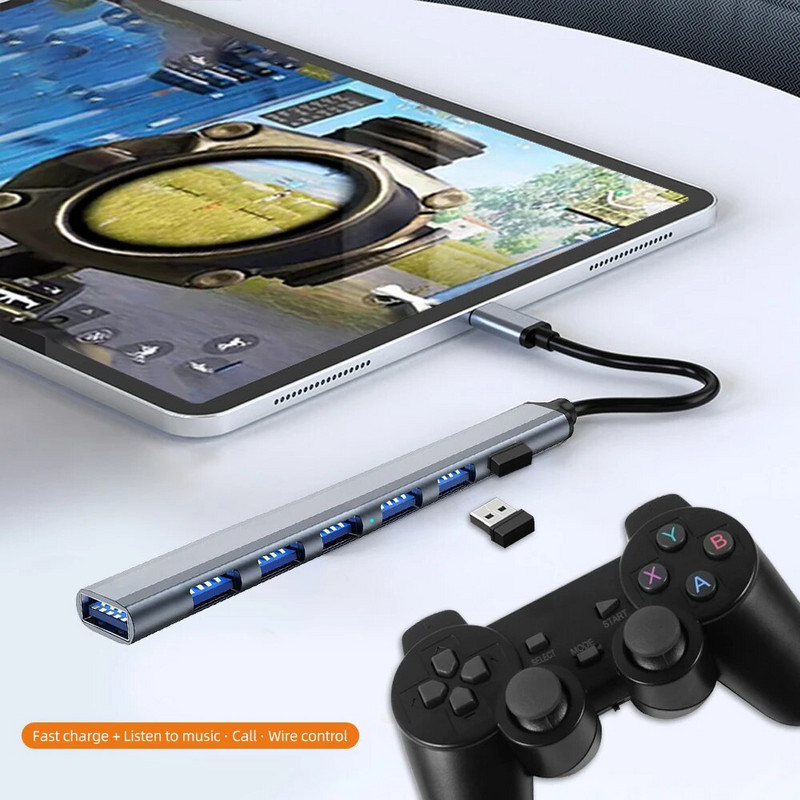 7 in 1 USB C HUB 3.0 USB HUB 2.0 Type C HUB Konverteris Type C Skirstytojas 4/7 Port Multi OTG Adapter Macbook Pro 13 15 Air Pro