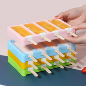 Ledų silikoninių formų šerbetas „pasidaryk pats“ Naminis ledų dėklas Ledų padėklas ledo kubelių gaminimo aparatas spaustukų lazdelės virtuvės prietaisai