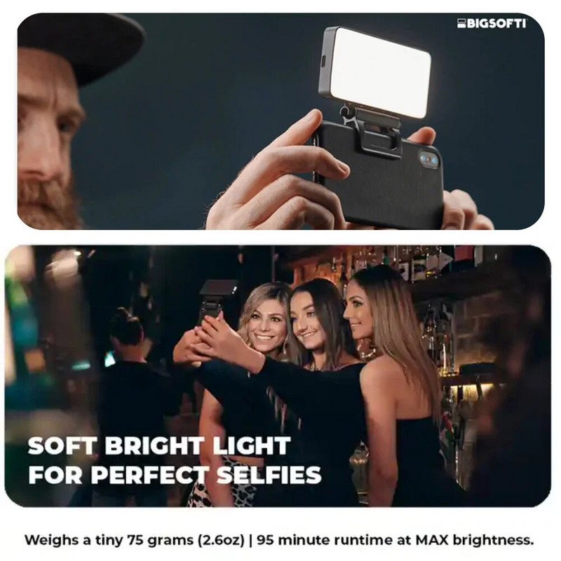 Mini Clip-on Φωτισμός κινητού τηλεφώνου LED Selfie Light 120 LED 2500K-9000K W/ Μπαταρία για iPhone Samsung Huawei Xiaomi Smartphones