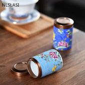 Prijenosna emajlirana keramika s uzorkom cvijeća i ptica Tea Caddy Putna vrećica čaja Zatvorena staklenka čaja Spremnik za pohranu kave u prahu začina