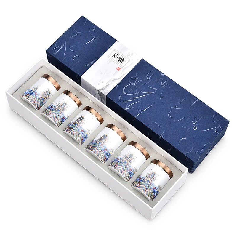 Prijenosna emajlirana keramika s uzorkom cvijeća i ptica Tea Caddy Putna vrećica čaja Zatvorena staklenka čaja Spremnik za pohranu kave u prahu začina