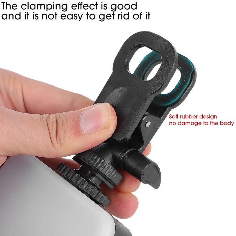 Mini LED asmenukės šviestuvas su žiedu, skirtu iPhone Samsung iPad nešiojamajam kompiuteriui, blykstės užpildymo lemputės vaizdo įrašų nuotraukų žiedinio žibinto fotografijos lempa