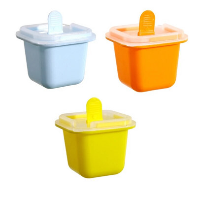 Kvadrātveida ledus kubiņu veidnes pārtikas kvalitātes silikona saldējuma veidņu paplāte ar popsicle stick DIY želejas pudiņu vasaras ledus bumbiņu veidošanas rīki