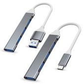 4 prievadų kelių skirstytuvų USB 3.0 šakotuvas USB šakotuvas C tipo doko adapteris OTG tipo C stebulės, skirtas asmeniniam kompiuteriui Xiaomi Huawei Macbook Pro USB 2.0