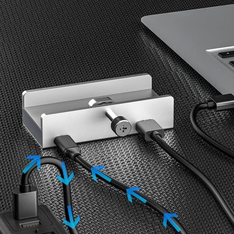4 prievadų USB 3.0 koncentratorius su maitinimo šaltiniu USB3.0 skirstytuvo adapteris spaustuko tipo kelių skirstytuvų 5G didelės spartos duomenų perdavimas nešiojamam kompiuteriui