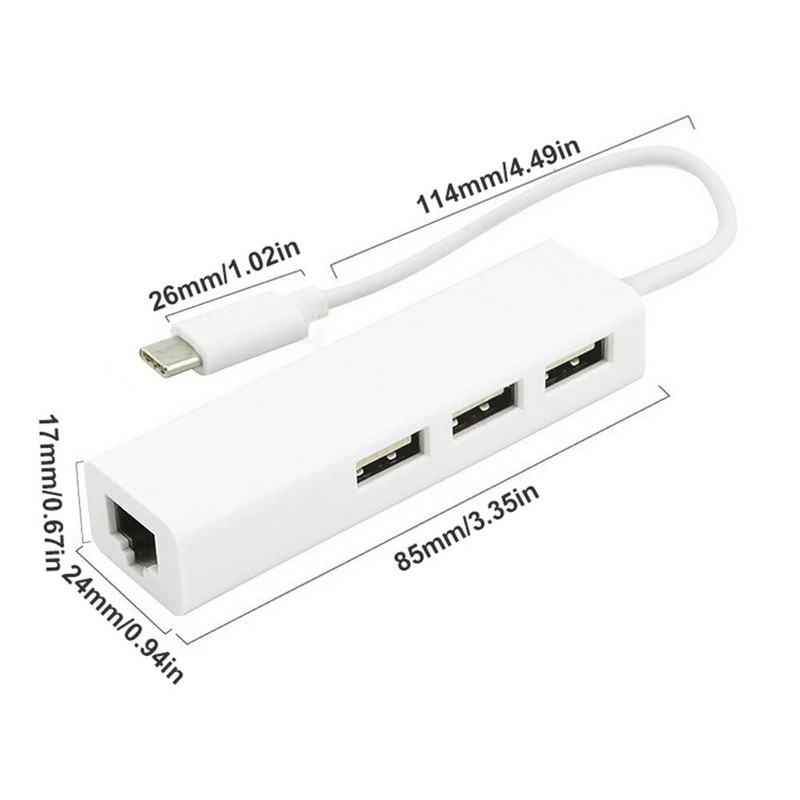 4 in 1 USB Type C iki RJ45 Lan tinklo plokštė USB2.0 eterneto kortelės šakotuvo skirstytuvo adapteris 10GBit/s nešiojamojo kompiuterio tvarkyklė Nemokamai