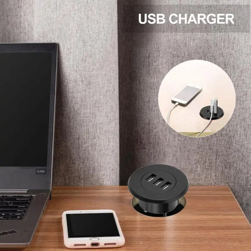 1/3 vnt. 3-in-1 USB 2.0 šakotuvas darbalaukis, įdėtasis stebulės šakotuvas Kompiuterio stalas Vienas vilkimas Trys skirstytuvas baltas USB2.0 skaitymo duomenų linijos skirstytuvas