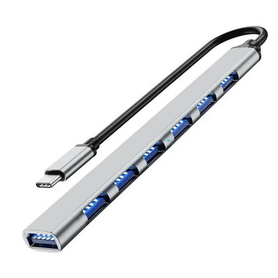 USB 3.0 šakotuvas 7 prievadas USB tipo C šakotuvas 3.0 USB skirstytuvas kelių išplėtimo šakotuvo OTG adapteris nešiojamojo kompiuterio pelės klaviatūrai