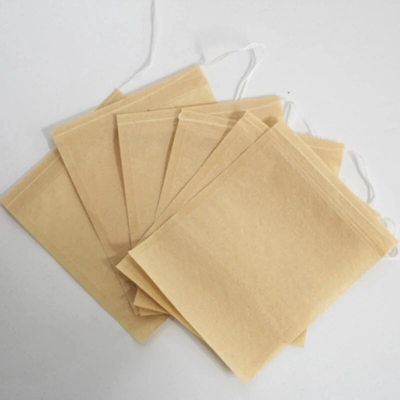 100 τεμ. φακελάκια τσαγιού βιοδιασπώμενο χάρτινο κορδόνι σχεδίασης φιλικό προς το περιβάλλον φίλτρο Άδεια φακελάκια τσαγιού Loose Leaf Powder Herbal Medicine Tea Bag