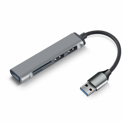 5 viename kelių skirstytuvų adapteris C tipo USB šakotuvas su TF SD skaitytuvo lizdu, skirtas Macbook Pro 13 15 Air PC kompiuterio priedai